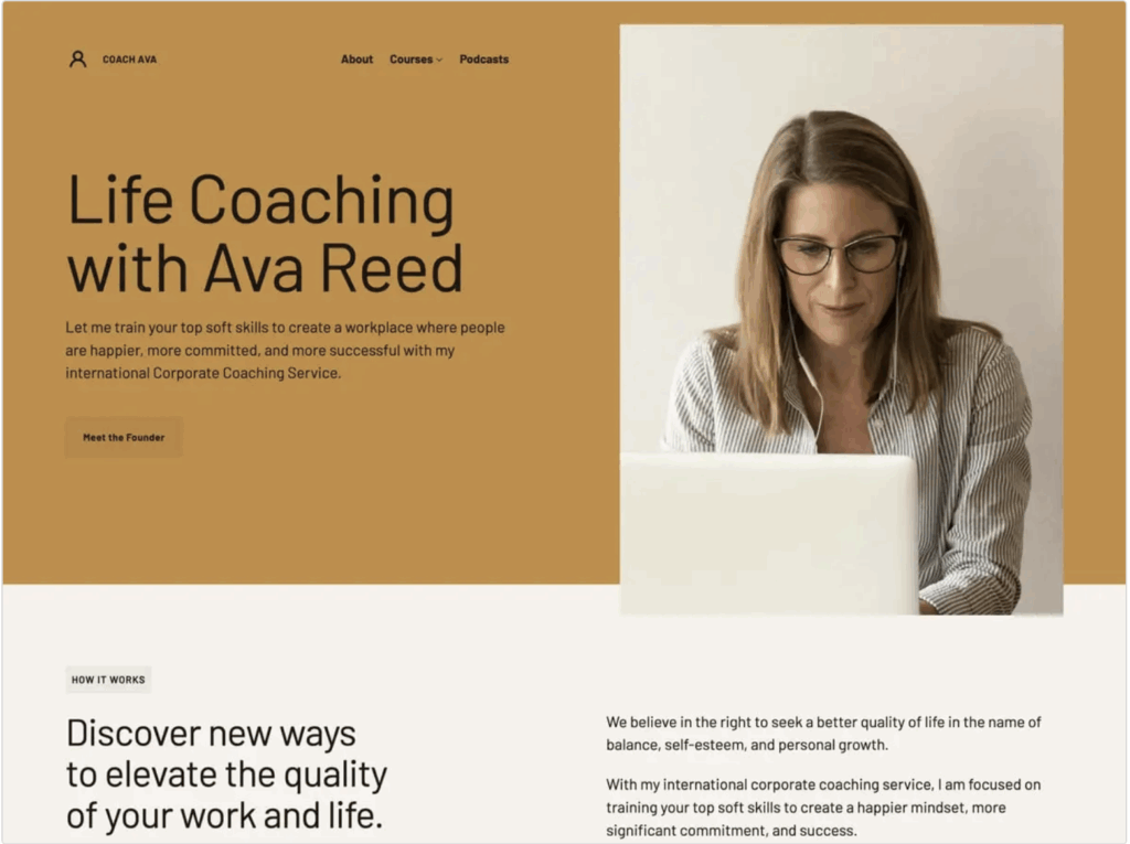 CoachAva WordPress Theme for starter website