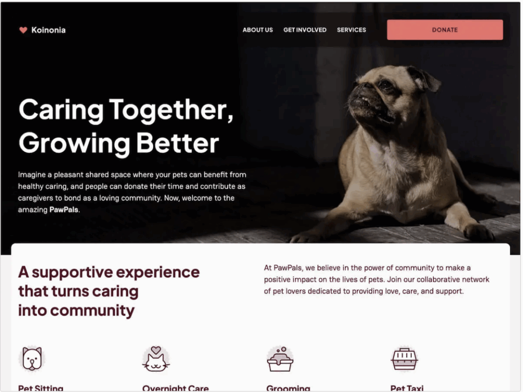 Koinonia WordPress Theme for starter website
